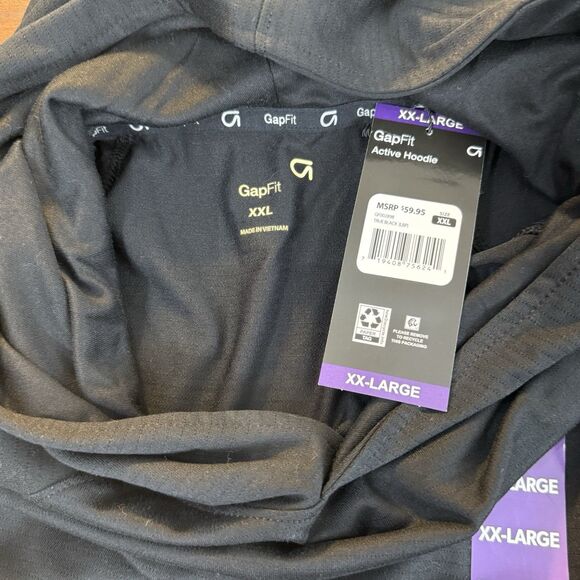 GAP Fit Men's Long Sleeve Moisture Wicking Reflective Logo Active Hoodie XXL - Picture 6 of 10